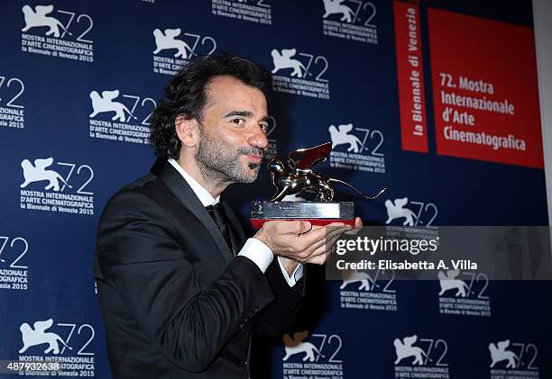 Pablo Trapero winner of the Silver Lion for the Best Director for the film 'The Clan' attends the award winners photocall during the 72nd Venice Film...