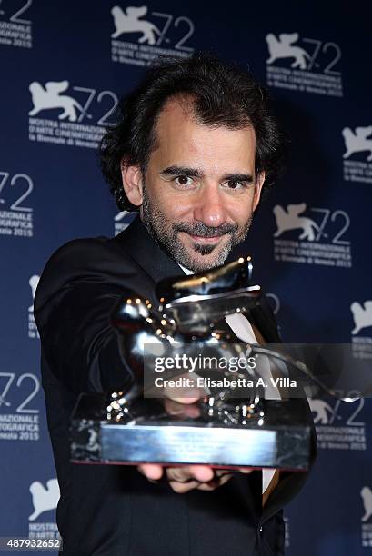 Pablo Trapero winner of the Silver Lion for the Best Director for the film 'The Clan' attends the award winners photocall during the 72nd Venice Film...