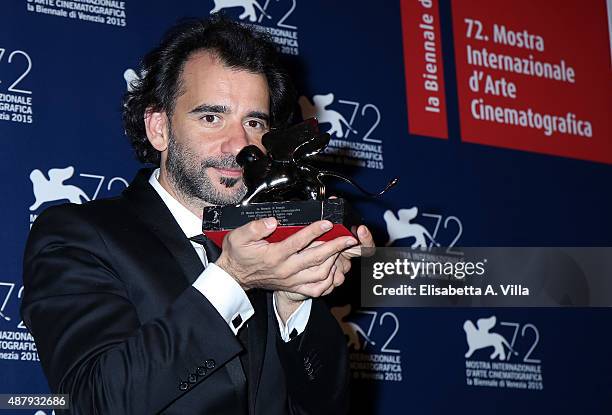 Pablo Trapero winner of the Silver Lion for the Best Director for the film 'The Clan' attends the award winners photocall during the 72nd Venice Film...