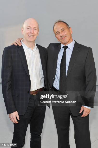 Marc Selwyn and Michael Kohn attend Kohn Gallery Grand Opening And Inaugural Exhibition: Mark Ryden: Gay Nineties West on May 2, 2014 in Los Angeles,...