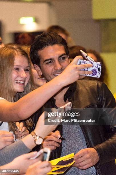 Actor Elyas M'Barek attends the 'Fack ju Goehte 2' Cinema Tour at the Cinedom on September 12, 2015 in Cologne, Germany.