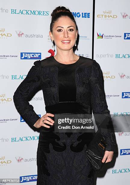 Sara Leonardi arrives at the Cure Brain Cancer Foundation Mad Hatter Ball on May 3, 2014 in Sydney, Australia.