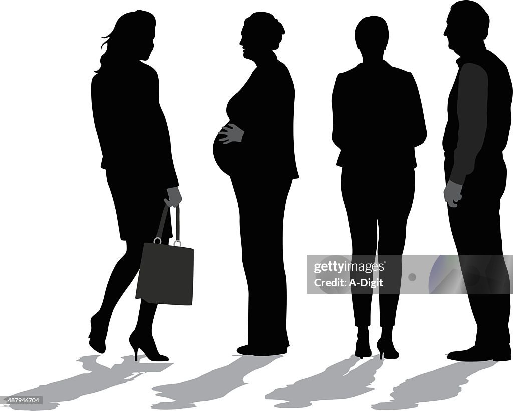 Business Woman  Pregnant And Working
