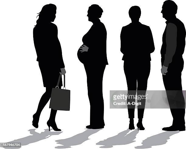 business woman  pregnant and working - mature adult 幅插畫檔、美工圖案、卡通及圖標