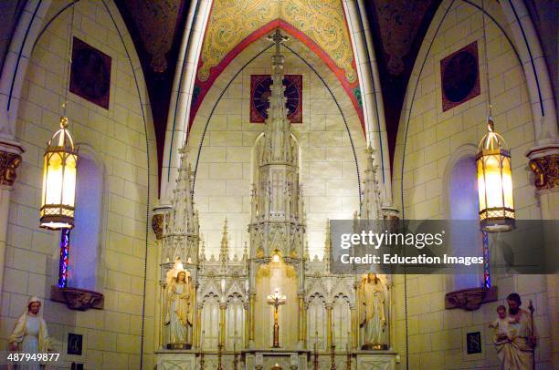 Loretto Chapel in Santa Fe, New Mexico, The design was inspired by the Paris Sainte Chapel.