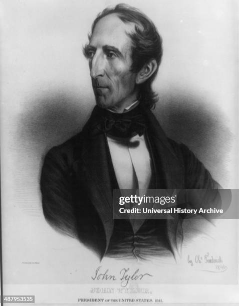 John Tyler, President of the United States, 1841. From life on stone by Charles. Fenderich 1841.by Charles Fenderich