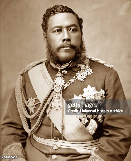 King Kalākaua of Hawaii , portrait, circa 1882.