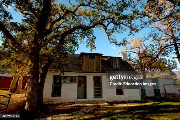 North America, USA, Texas, Guadalupe Mountain National Park, Frijoles Ranch Cultural Museum Buildings.