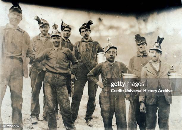 Drivers and Trappers Going Home: Barnesville Mine. Location: Fairmont, West Virginia. By Lewis Wickes Hine, 1874-1940, photographer; Published: 1908