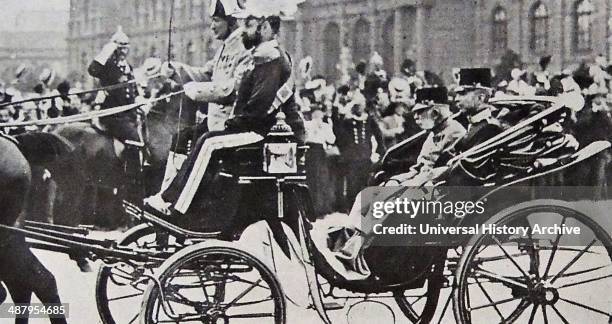 Crowds line the streets for the funeral of Austrian archduke Franz Ferdinand after his assassination in 1914. The emperor Franz Joseph rides past...