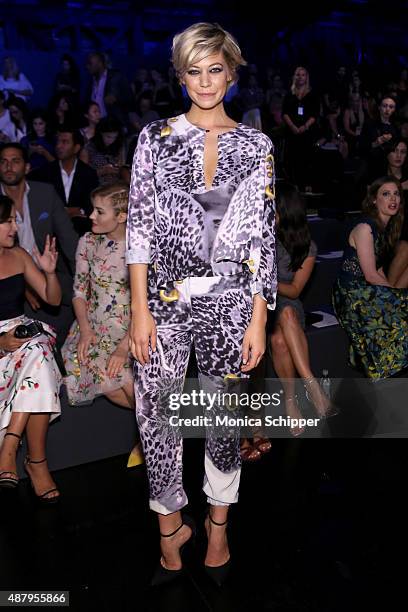 Analeigh Tipton attends Monique Lhuillier Spring 2016 during New York Fashion Week: The Shows at The Arc, Skylight at Moynihan Station on September...
