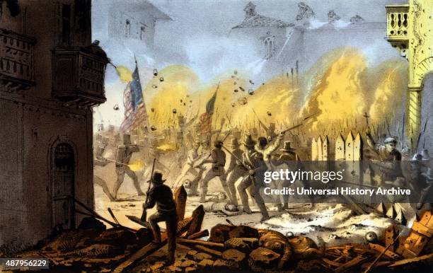 Third day of the siege of Monterey Sept. 23rd 1846. Campaign in the Mexican-American War, 1846-1848.