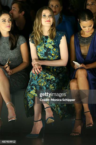 Actress Jessica Lowndes, actress Gillian Jacobs and actress Jamie Chung attend Monique Lhuillier Spring 2016 during New York Fashion Week: The Shows...