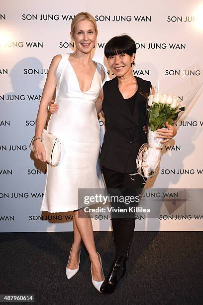 Actress Kelly Rutherford and Fashion Designer Son Jung Wan attend Son Jung Wan Spring 2016 during New York Fashion Week: The Shows at The Dock,...