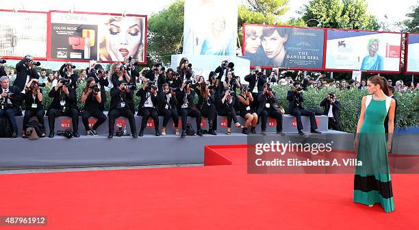 Elisa Sednaoui attends the closing ceremony and premiere of 'Lao Pao Er' during the 72nd Venice Film Festival on September 12, 2015 in Venice, Italy.