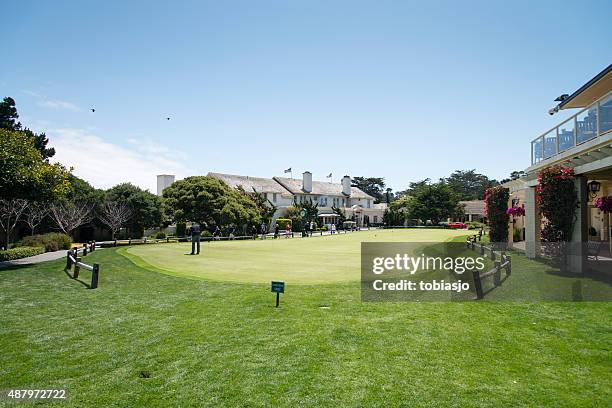 golf at pebble beach - pebble beach california stock pictures, royalty-free photos & images