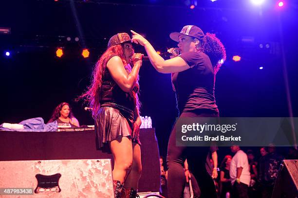 Salt-N-Pepa performs at 90sFEST Pop Culture and Music Festival on September 12, 2015 in Brooklyn, New York.