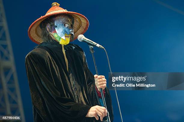 Arthur Brown presents the crazy world of Arthur browb live on stage during day 3 of Besrtival 2015 at Robin Hill Country Park on September 12, 2015...