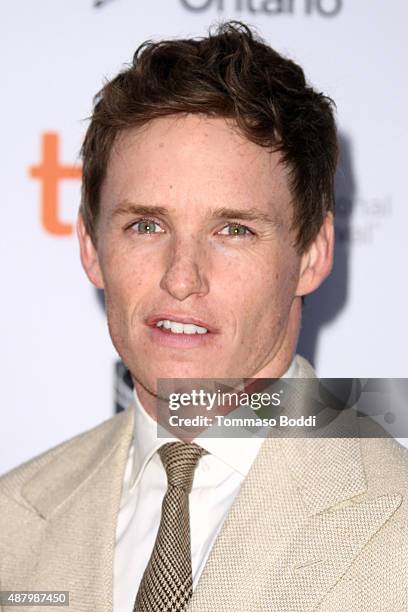 Actor Eddie Redmayne attends "The Danish Girl" premiere during the 2015 Toronto International Film Festival held at the Princess of Wales Theatre on...