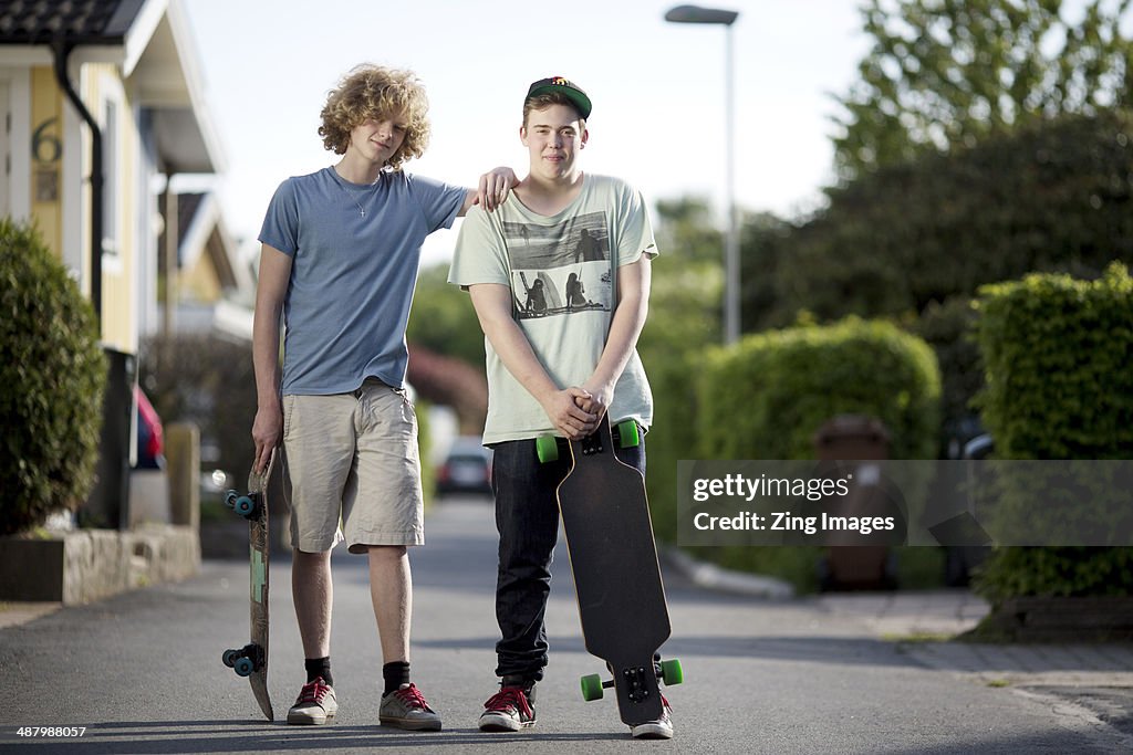 Teenage friends outdoors