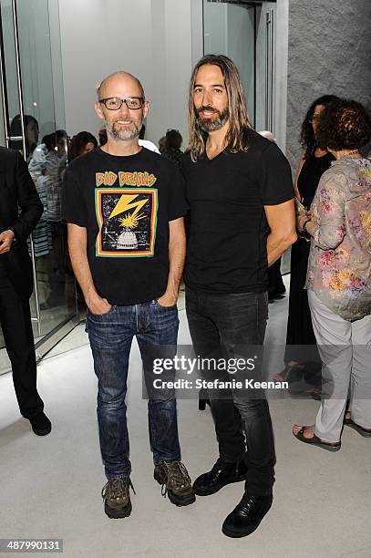 Moby and Robert Russell attend Kohn Gallery Grand Opening And Inaugural Exhibition: Mark Ryden: Gay Nineties West on May 2, 2014 in Los Angeles,...