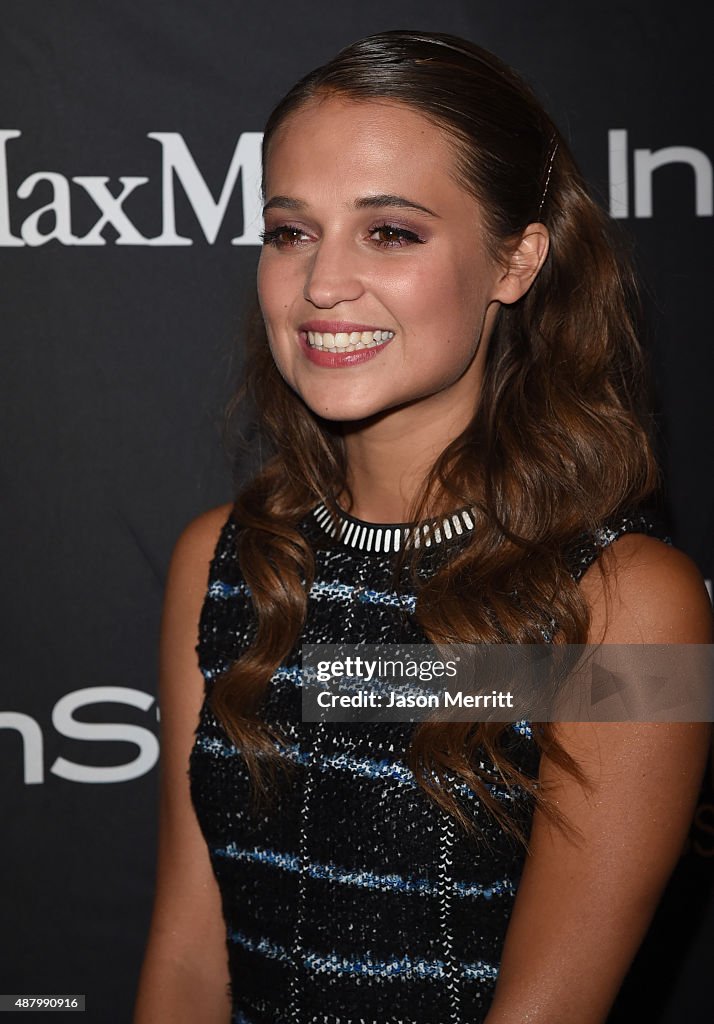 Actress Alicia Vikander attends the InStyle & HFPA party during the ...