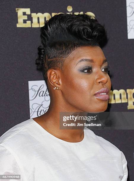 Actress/rapper Ta'Rhonda Jones attends the "Empire" curated collection unveiling at Saks Fifth Avenue on September 12, 2015 in New York City.