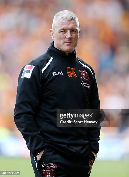 Carlisle manager Graham Kavanagh during the Sky Bet League One match between Wolverhampton Wanderers and Carlisle United at Molineux on May 3, 2014...