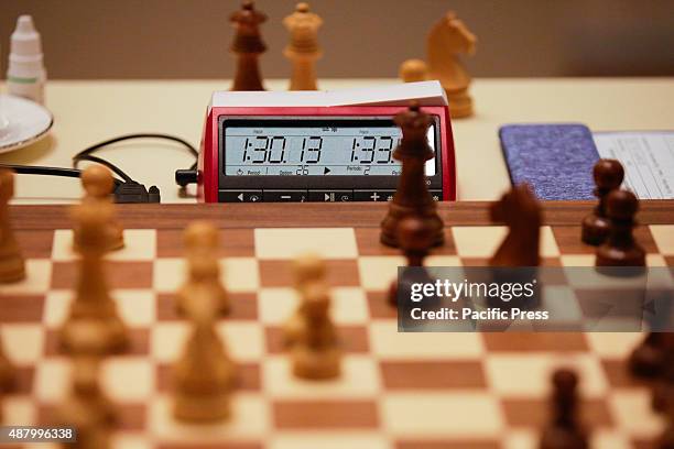 Timer used during the World Chess Cup 2015, where 128 players from all over the globe join the international event.