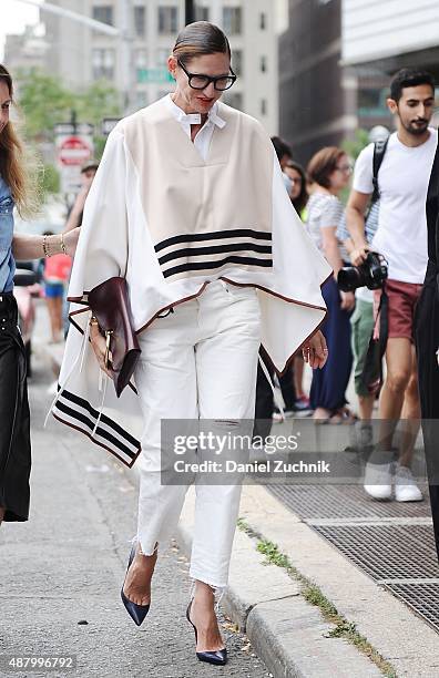 Jenna Lyons is seen outside the Altuzarra show during New York Fashion Week 2016 on September 12, 2015 in New York City.
