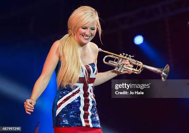 Alison Balsom performs on stage at BBC Proms in the Park at Hyde Park on September 12, 2015 in London, England.