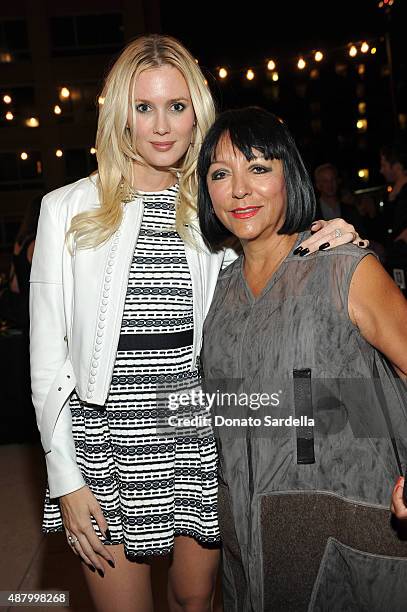 Actress Celesta Hodge and Esthella Provas attend MOCA's leadership circle and dinner for "Matthew Barney: RIVER OF FUNDAMENT" on September 12, 2015...