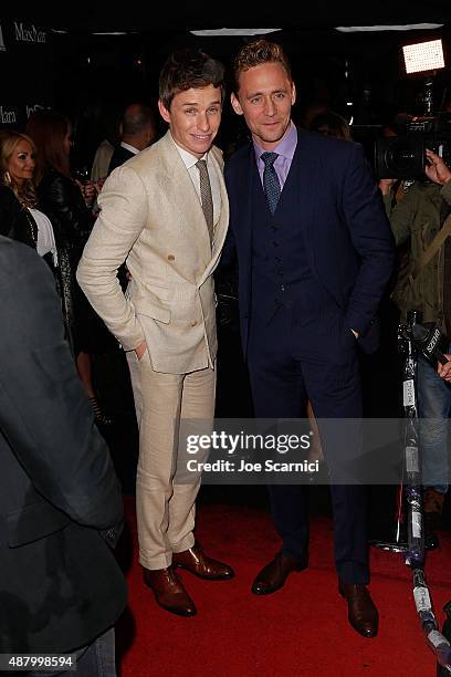 Actors Eddie Redmayne and Tom Hiddleston attend HFPA/InStyle's Annual TIFF Celebration at Windsor Arms Hotel on September 12, 2015 in Toronto, Canada.