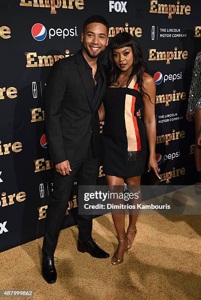 Jussie Smollett and Taraji P. Henson attend the "Empire" series season 2 New York Premiere at Carnegie Hall on September 12, 2015 in New York City.