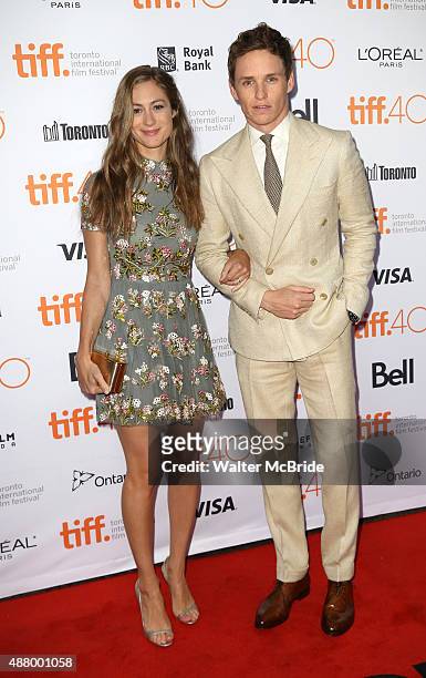 Hannah Bagshawe and Eddie Redmayne attend the premiere of 'The Danish Girl' at Princess of Wales Theatre during the 2015 Toronto International Film...