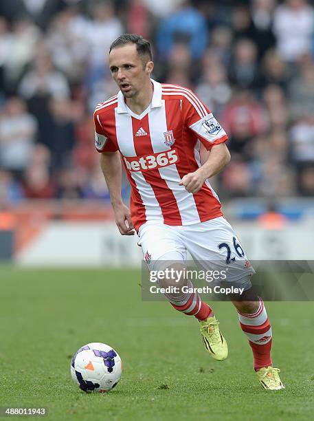 Matthew Etherington of Stoke City during the Premier League match at Britannia Stadium on May 3, 2014 in Stoke on Trent, England.