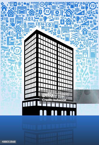 office space on home automation and security vector background - shared office stock illustrations