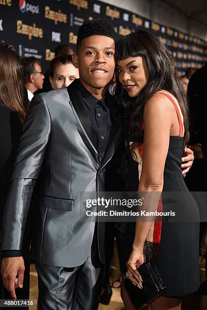 Bryshere "Yazz" Gray and Taraji P. Henson attend the "Empire" series season 2 New York Premiere at Carnegie Hall on September 12, 2015 in New York...