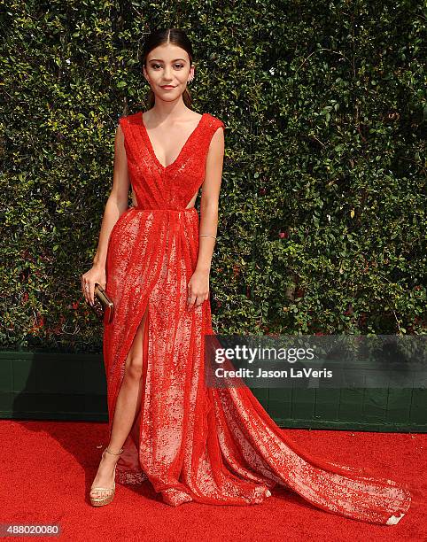 Actress G. Hannelius attends the 2015 Creative Arts Emmy Awards at Microsoft Theater on September 12, 2015 in Los Angeles, California.