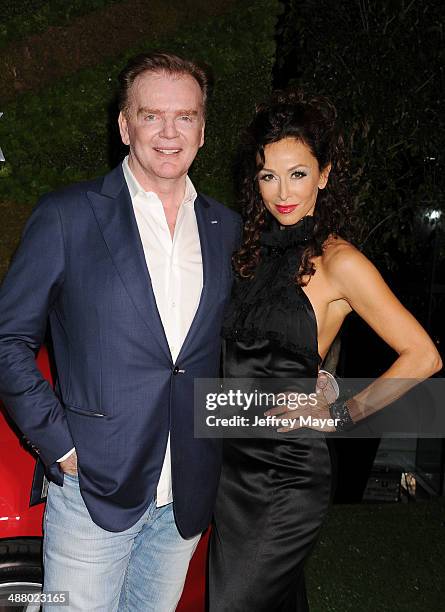 Actress Sofia Milos and designer Christopher Guy attend the Jaguar North America and BritWeek present a Villainous Affair held at The London on May...