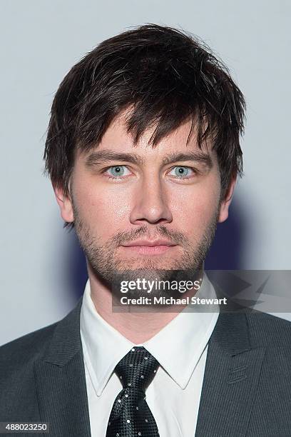 Actor Torrance Coombs attends the Son Jung Wan fashion show during Spring 2016 New York Fashion Week at The Dock, Skylight at Moynihan Station on...