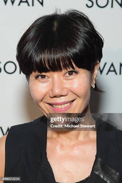 Designer Son Jung Wan attends the Son Jung Wan fashion show during Spring 2016 New York Fashion Week at The Dock, Skylight at Moynihan Station on...