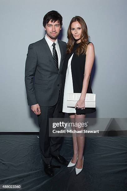 Actor Torrance Coombs and blogger Alyssa Campanella attend the Son Jung Wan fashion show during Spring 2016 New York Fashion Week at The Dock,...