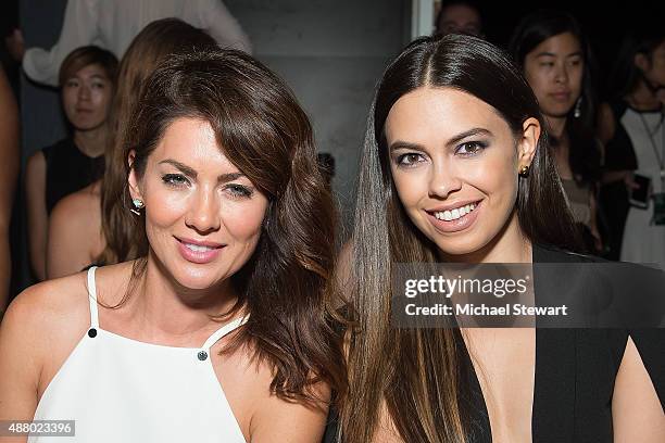 Pesonality Jillian Harris and Sharinna Ortiz attend the Son Jung Wan fashion show during Spring 2016 New York Fashion Week at The Dock, Skylight at...