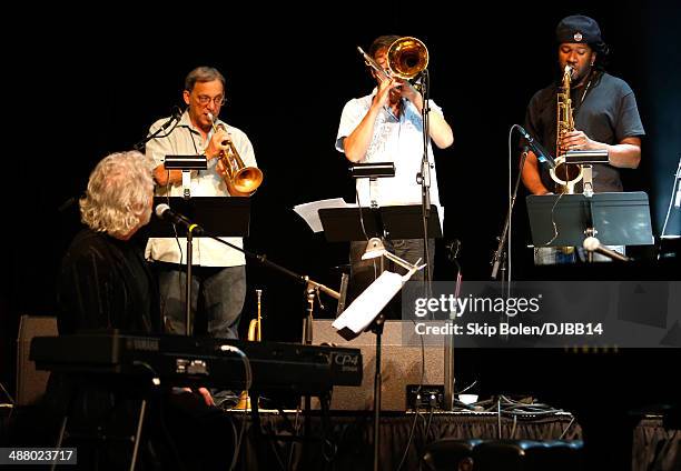 Chuck Leavell, Bobby Campo, Mark Mullins, and Khris Royal rehearses for The Musical Mojo of Dr. John: A Celebration of Mac & His Music at the Saenger...