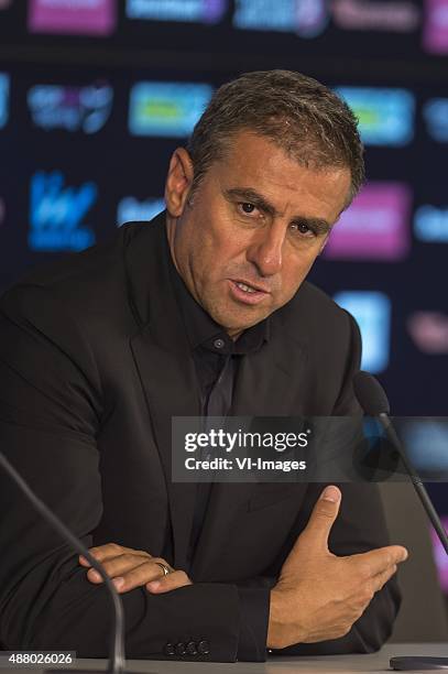 Coach Hamza Hamzaoglu of Galatasaray during the Turkish Super Lig match between Galatasaray and Mersin Idmanyurdu on September 12, 2015 at the Turk...