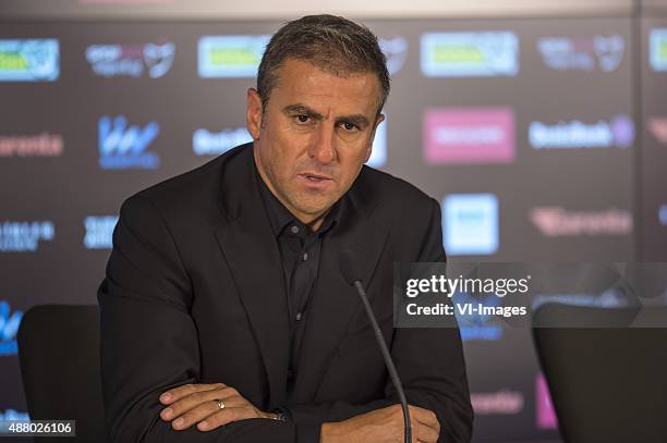 Coach Hamza Hamzaoglu of Galatasaray during the Turkish Super Lig match between Galatasaray and Mersin Idmanyurdu on September 12, 2015 at the Turk...