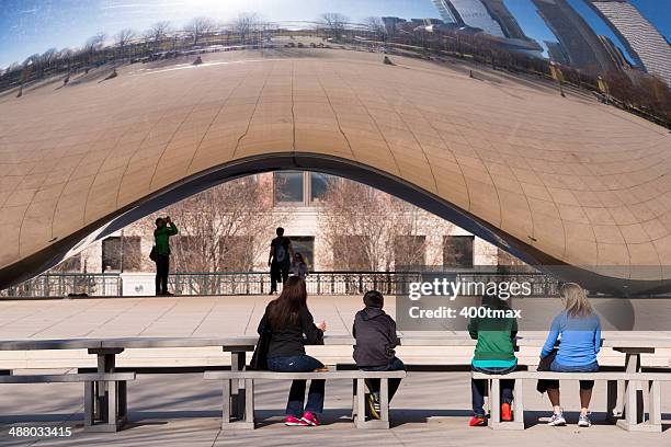 cloud gate sculpture - aluminium sculpture usa stock pictures, royalty-free photos & images