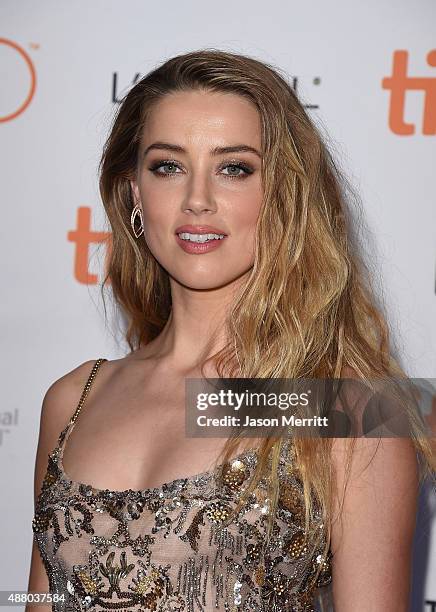 Actress Amber Heard attends 'The Danish Girl' premiere during the 2015 Toronto International Film Festival at the Princess of Wales Theatre on...