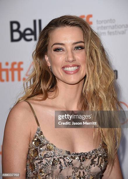 Actress Amber Heard attends 'The Danish Girl' premiere during the 2015 Toronto International Film Festival at the Princess of Wales Theatre on...